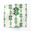 Charlie green and white striped floral fabric by pearl and maude
