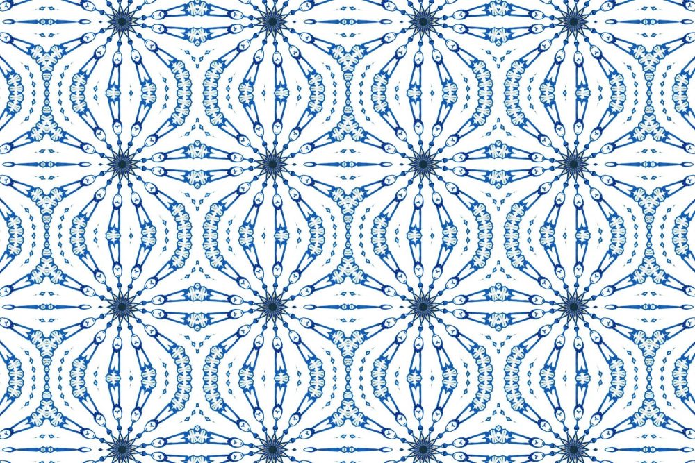 Fern Cobalt and Blue Fabric ; Pearl and Maude