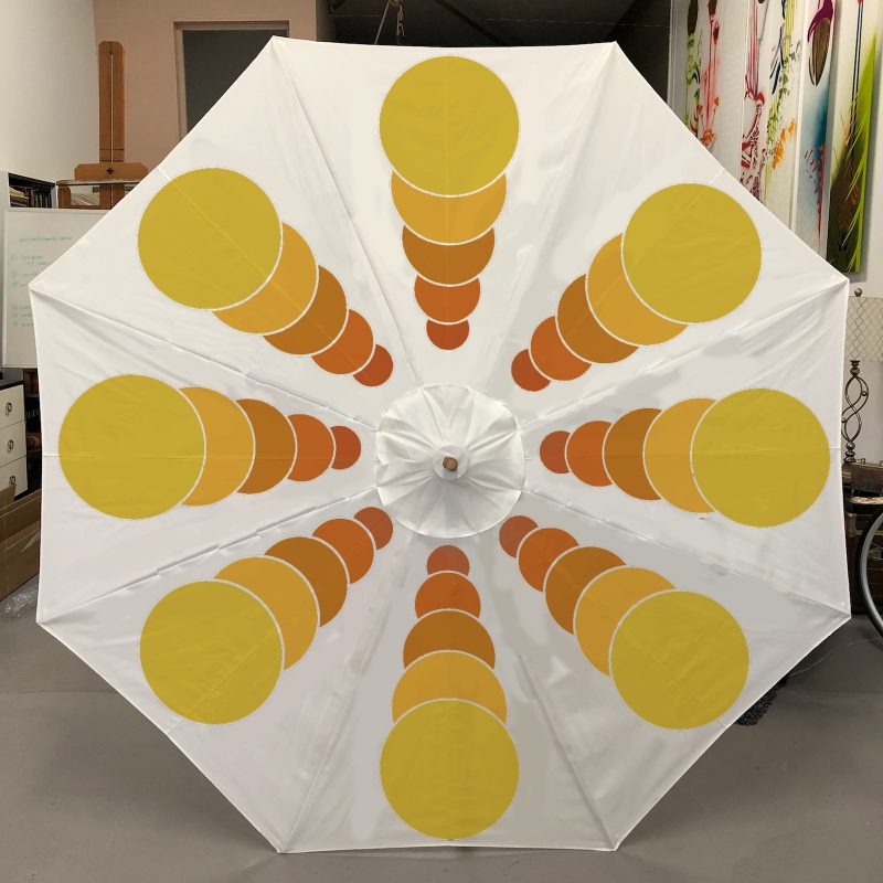 custom yellow and white garden umbrella