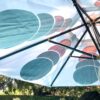 detail of a poolside custom patio umbrella
