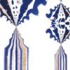 Charlie Sapphire Blue White floral Stripe pattern Detail Pearl and Maude