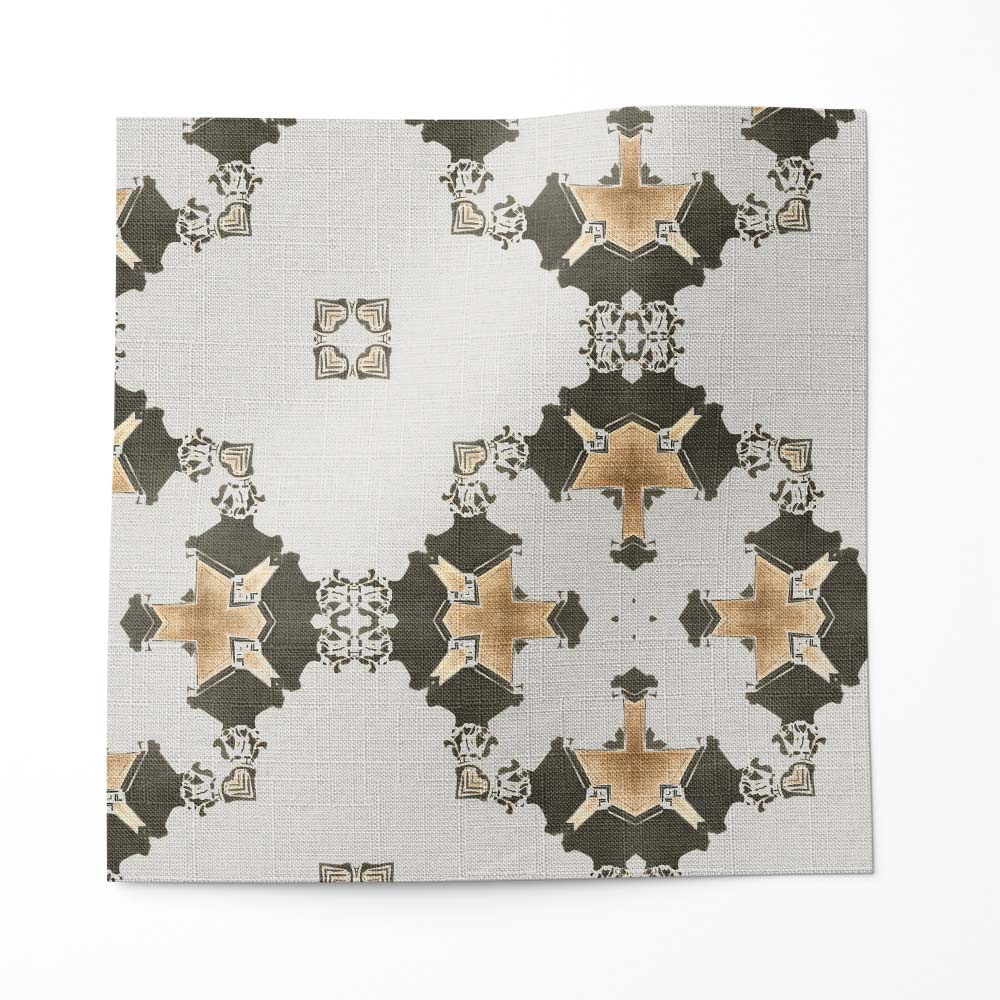 Eva Art Deco diamond fabric in charcoal by Pearl and Maude