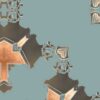 Detail of Eva in Robin's Egg Blue Art Deco wallpaper - is a sophisticated, geometric, Art Deco-inspired wallpaper by Pearl and Maude.
