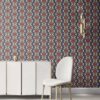 is an artisanal wallpaper for luxury interiors. , Arabella in grey and red is an artisanal wallpaper created for luxury interiors. It's the perfect wallcovering for bold, masculine and sophisticated environments. Vellum wallpaper comes untrimmed. Standard wallpaper comes pre-pasted.