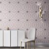 Fern in pink, grey and white is a feminine, organic artisanal wallpaper designed in Los Angeles. Design - Fern by Pearl and Maude. Vellum wallpaper comes untrimmed. Standard wallpaper comes pre-pasted.