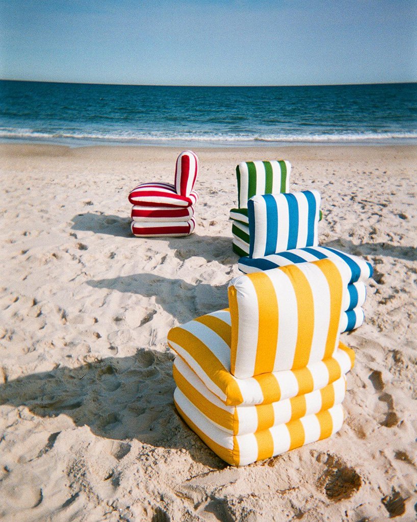 flexible, fun and colorfully striped outdoor furniture to beat the heat