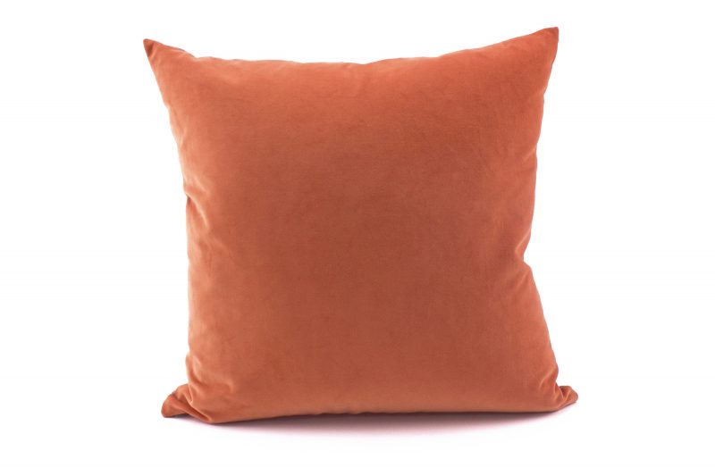 Arabella grey coral throw pillow velvet back