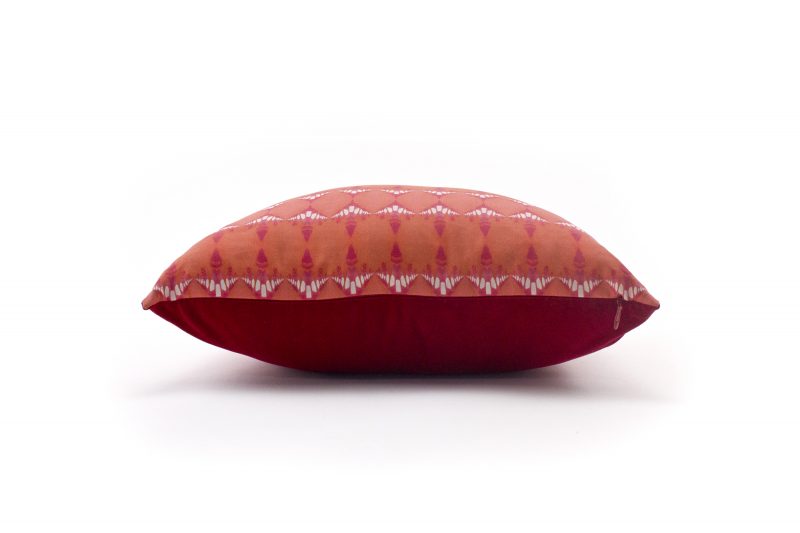 Evelyn salmon magenta pillow cover side