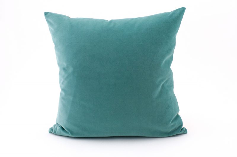 Itzel turquoise coral throw pillow velvet back