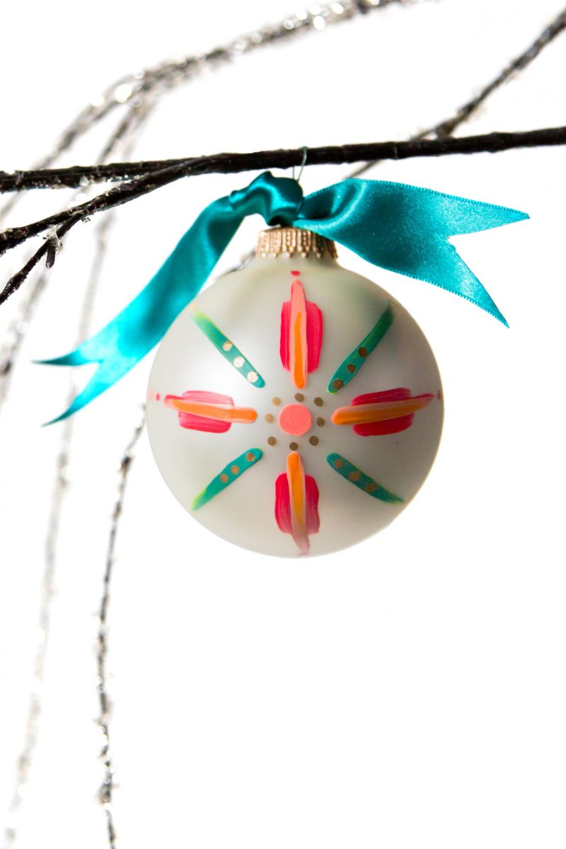 beautiful floral hand painted christmas ornament for christmas trees
