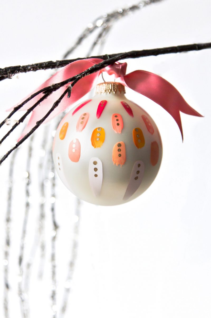 beautiful pink hand painted christmas ornament for christmas trees