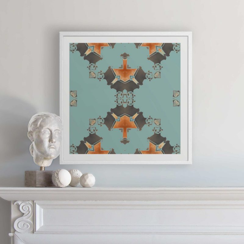 va Art Deco Art Print in Light Blue and Grey by Pearl and Maude