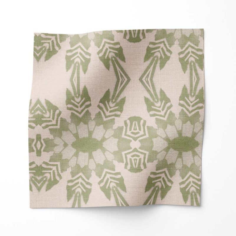 Artemis light clay, botanical patterned linen fabric by Pearl & Maude