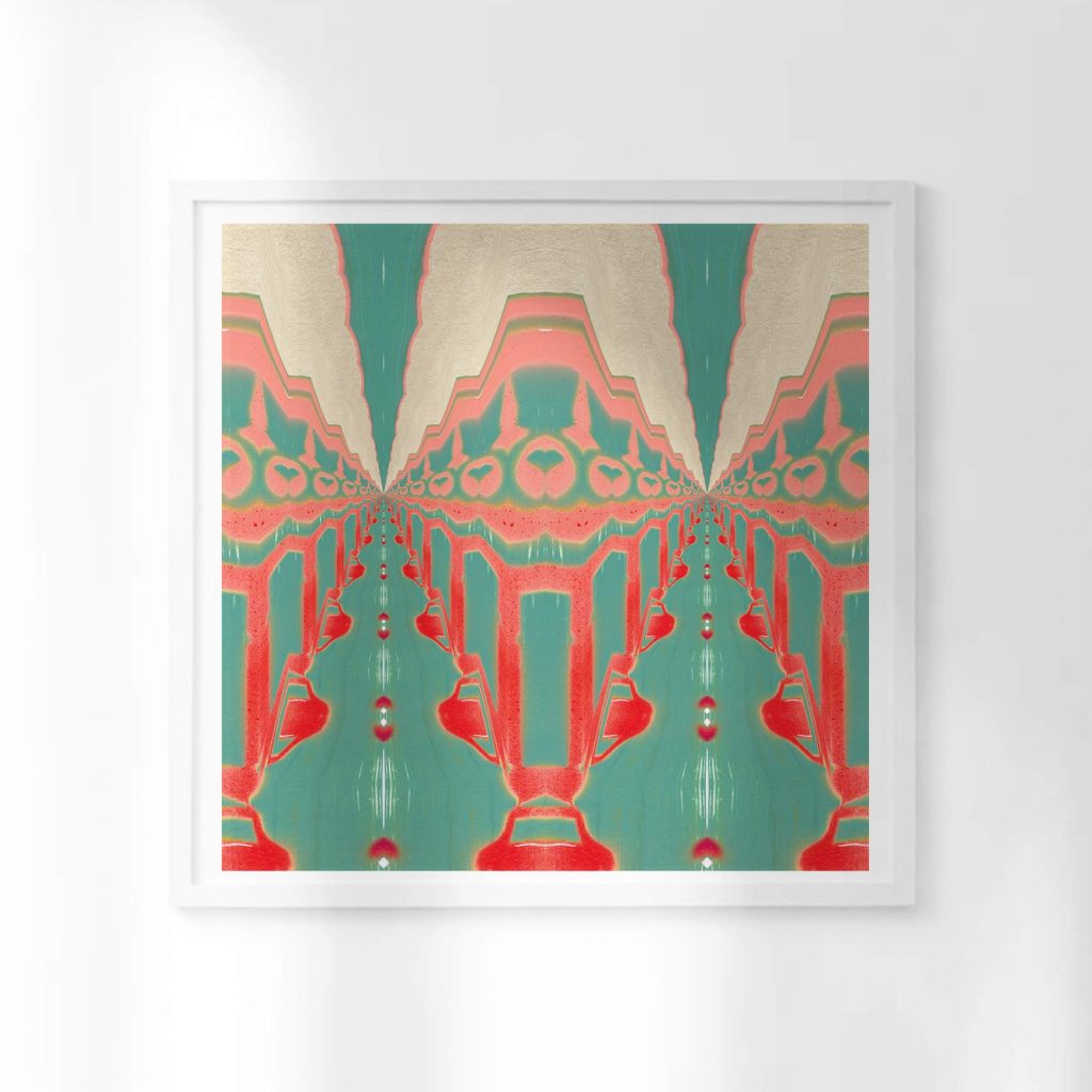 Itzel Ornate Art Print - Turquoise Coral