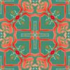 Mallorca-Mediterranean-Art-Print---Turquoise-Coral_Pearl-and-Maude_1200 A coral red, peach and turquoise art print reminiscent of Mediterranean tile patterns.