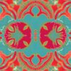 Morris-Art-Print---Turquoise-Coral_Pearl-and-Maude_1200 A coral red, magenta and turquoise art print reminiscent of William Morris' Arts and Crafts designs.