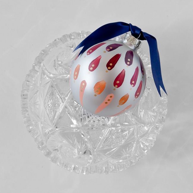 Midnight Glow is a sophisticated hand painted christmas ornament