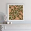 Artemis-Tropical-Art-Pint-in-Dark-Clay-Pink-Hung-over-Fireplace-Mantel-by-Pearl-and-Maude_1500 Carmen Floral Art Print in Dark Clay Pink, hung over a fireplace mantel