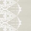 Elizabeth taupe and white ornate stripe wallpaper detail