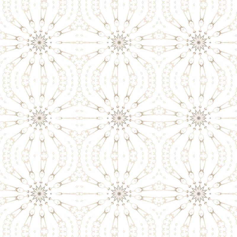 Fern Taupe White Arabesque Wallpaper pattern by Pearl and Maude