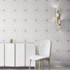 Beige and White Lotus Wallpaper · Fern