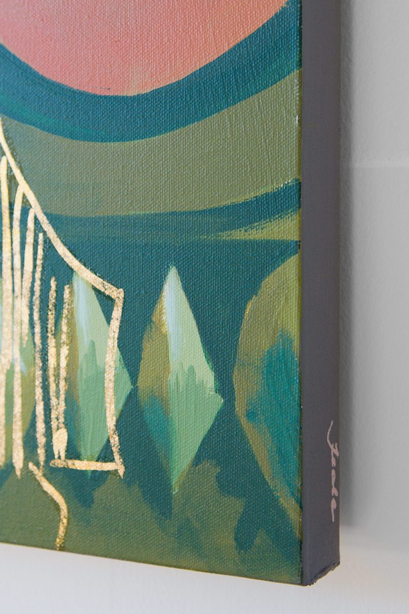 Recollection Contemporary Painting of Classical Architecture by Teale Hatheway detail and signature
