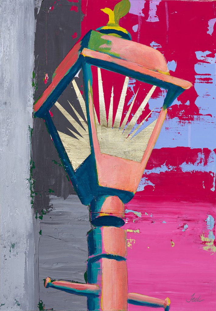 "Before & After & How" Expressionist Street Light Painting in Magenta