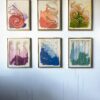 grouping of abstract architectural paintings by Teale Hatheway