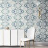 Blue and White Botanical Wallpaper with Contemporary Style · Carmen