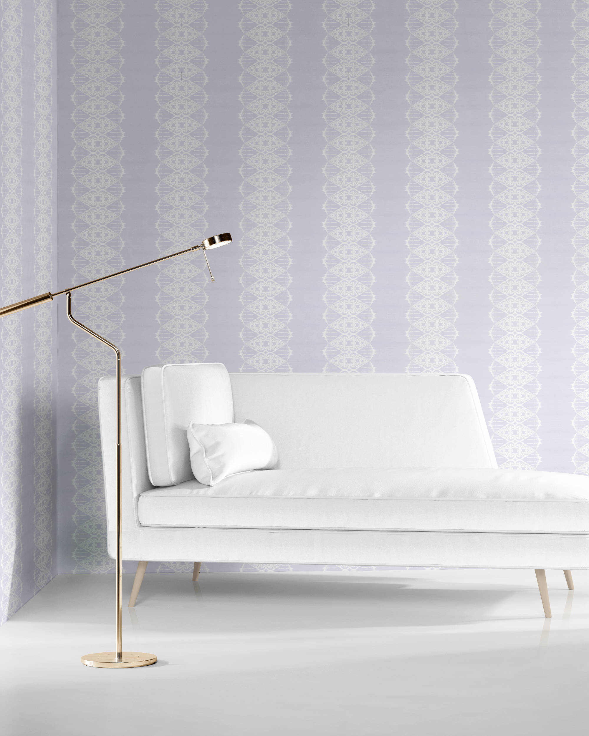 Elizabeth Periwinkle White Organic Stripe Wallpaper Wallcovering pearl and maude