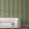 Arachne in grey and citron yellow is an artisanal wallpaper created for luxury interiors. With its lattice pattern, Arachne the perfect wallcovering for bold, traditional, but playful environments. Vellum wallpaper comes untrimmed. Standard wallpaper comes pre-pasted.