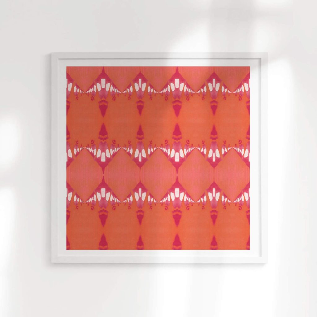 Evelyn Striped Art Print - Salmon Orange