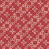The repeating pattern of Marshan red ornate patterned fabric that blends Americana style with Eastern pattern motifs in a bohemian style fabric