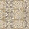 a small detail of Ruguru geometric tile pattern in brown and beige for fabric and wallpaper by pearl and maude