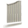 A roll of Ruguru dusty blue Art Deco wallpaper, small scale in blue and brown