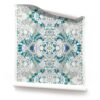 Blue and White Botanical Wallpaper - Carmen Inlay in grey, white and blue by Pearl and Maude. This is a roll of Carmen blue white floral wallpaper featuring layered, petal-inspired patterns with translucent veils, ideal for elegant and modern interiors