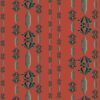 Rust Red Teal Floral Striped Wallpaper · Charlie