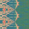 Dark Teal Wallpaper with Ornate Blush Stripe · Elizabeth