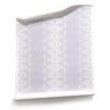 a roll of Elizabeth pale lilac wallpaper with ornate white stripe pattern. by Pearl & Maude