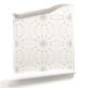 Fern Taupe White Arabesque Wallpaper roll by Pearl and Maude. This is a roll of Fern minimalist wallpaper with beige and white organic shapes