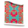 Morris Abstract Artisan Wallpaper - A roll of coral and teal wallpaper by Pearl and Maude - a modern Victorian wallpaper