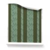 Perigrene Ridge Striped Green Wallpaper Roll_clay coated_Pearl and Maude1500 Roll of Perigrene Moody Striped Wallpaper in Forest Green, showing the braided striped pattern in dark olive green and turquoise