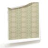 A roll of Ruguru Sage Green Art Deco Wallpaper on a white background
