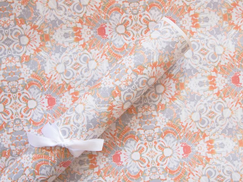 beautiful Carmen Apricot floral wrapping paper