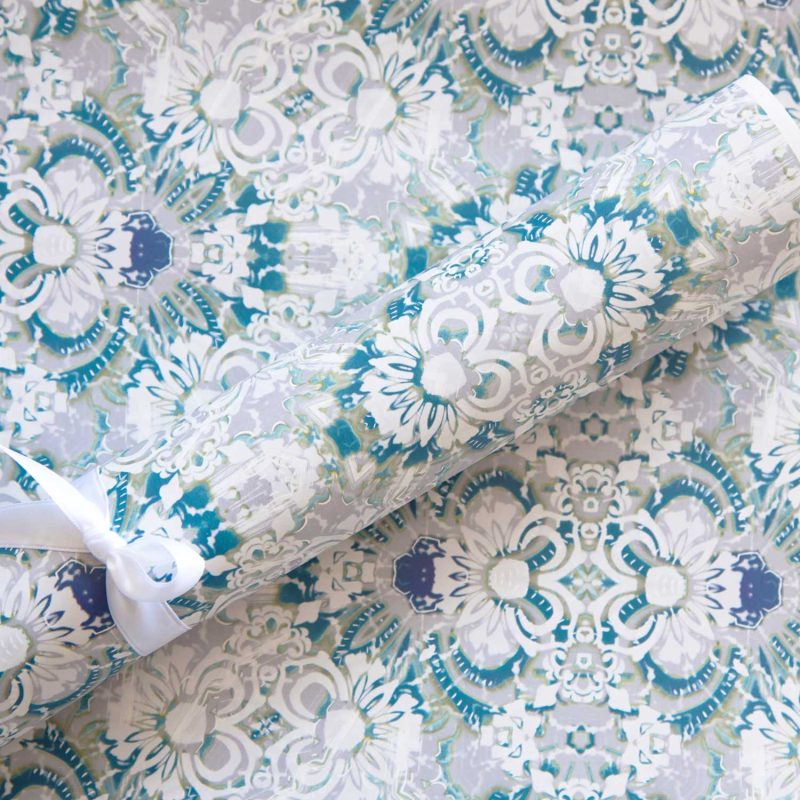 beautiful Carmen blue floral wrapping paper