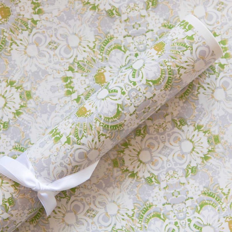 beautiful Carmen lime green floral wrapping paper