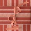 Perigrene-Red-Gift-Wrapped-Box-Top-View_Pearl-and-Maude_2500 Peregrine • Red and Peach Striped Gift Wrapping Paper Roll