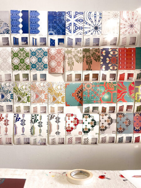 Wallpaper Samples in the Studio of Pearl and Maude
