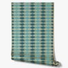 Blue and Gold Exotic Striped Wallpaper · Soraya